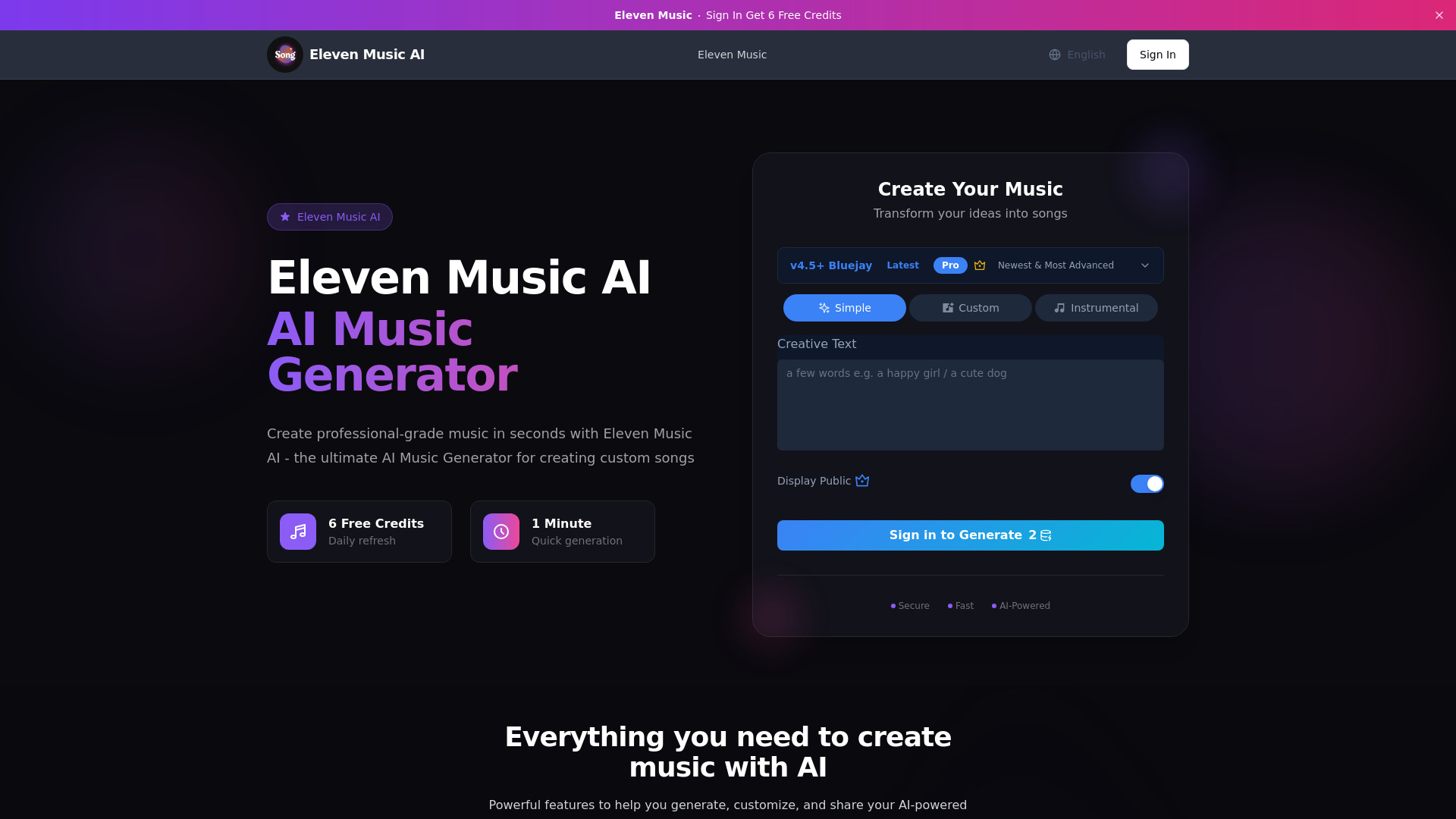 Eleven Music website preview