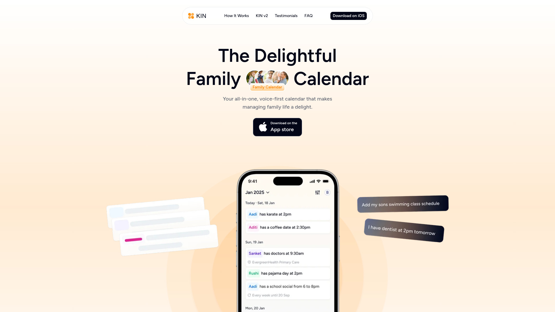 KIN website preview