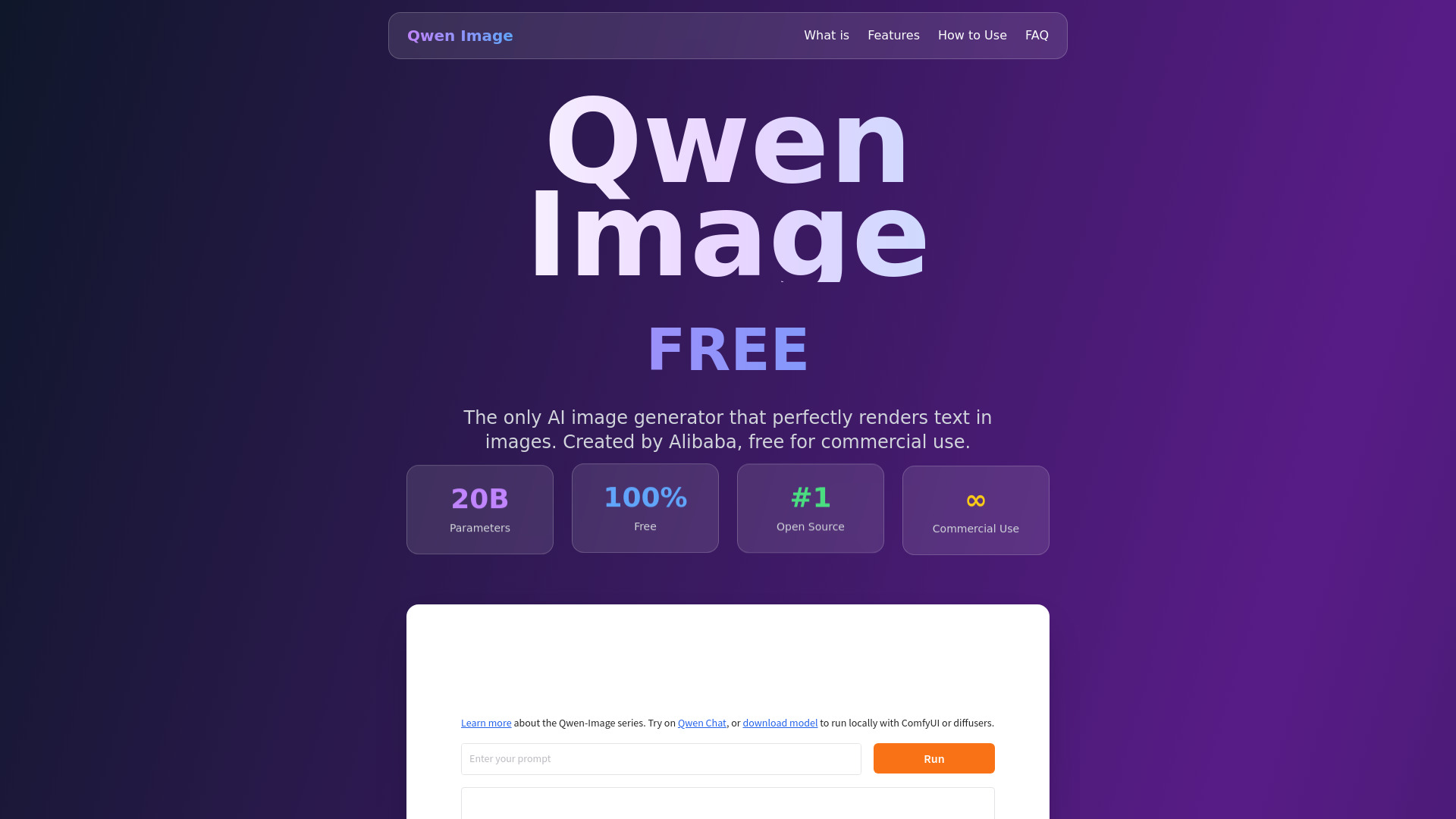 Qwen Image website preview