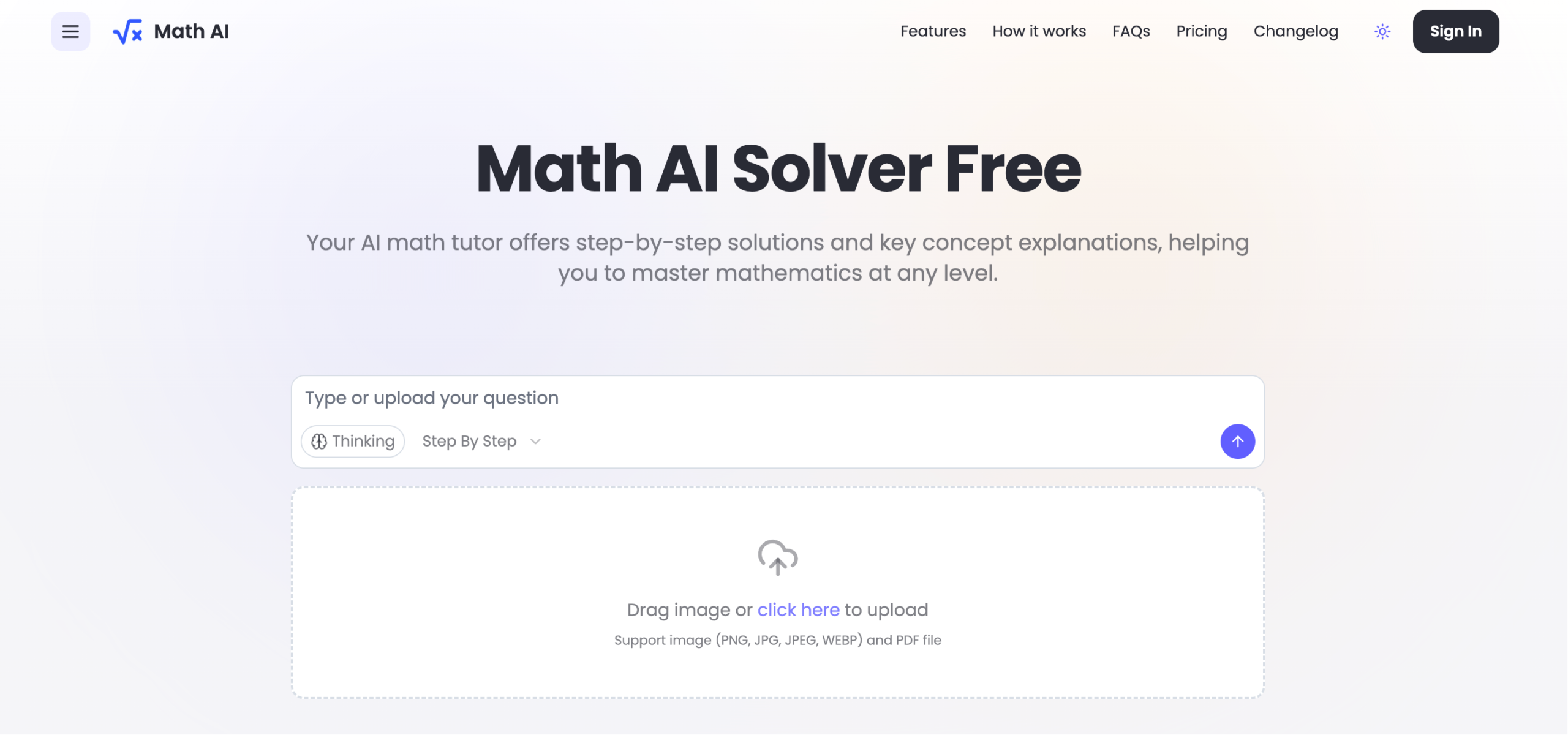 Math AI website preview