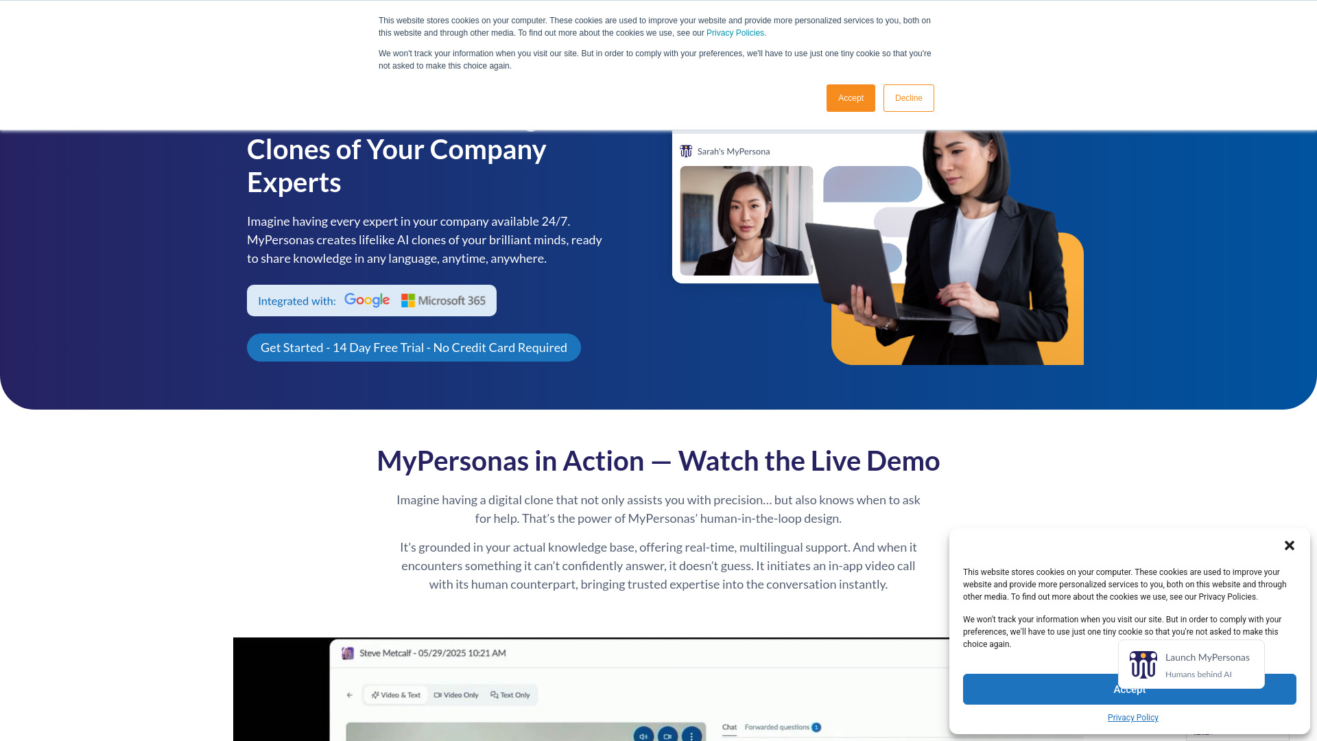 MyPersonas website preview
