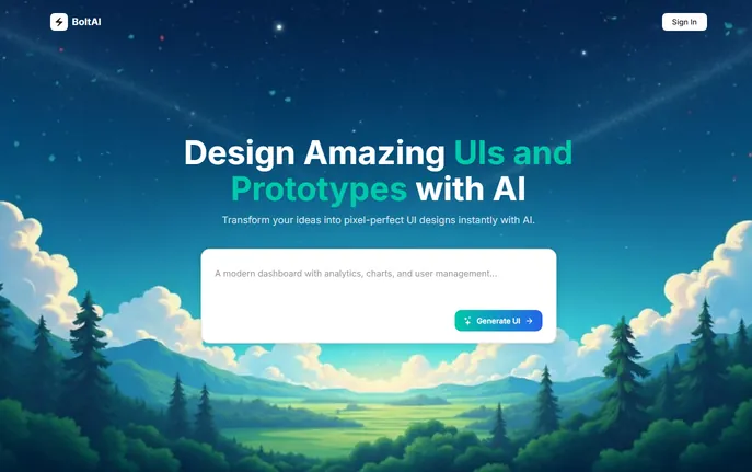 Bolt AI : AI-Powered Web Design Tool for Instant UI Creation