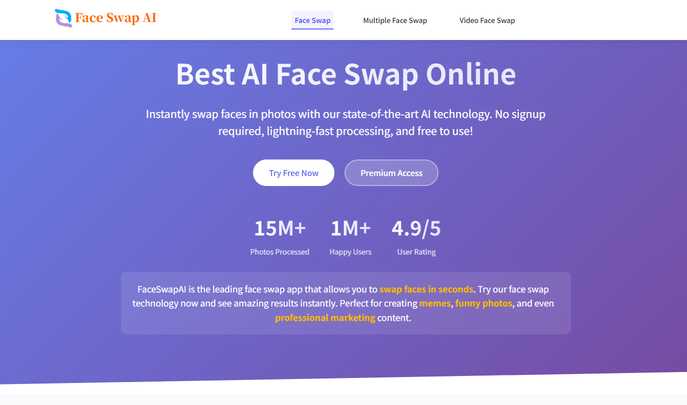 FaceSwapAI: Free AI Face Swap Online | No Signup, Fast & Fun FaceSwapAI: Free AI Face Swap Online | No Signup, Fast & Fun