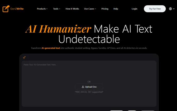GenZWrite | AI Humanizer : Rewrite Essays, Humanize AI Text