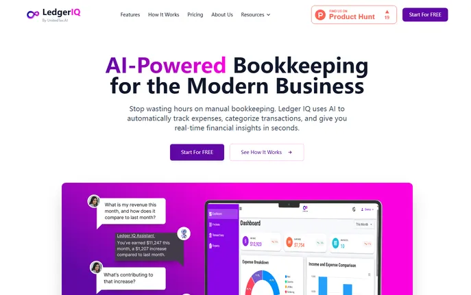 Ledger IQ : AI Bookkeeping, Auto Categorization, Real-Time Insights