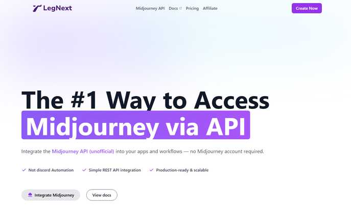 Legnext: Access Midjourney via API – No Account Needed