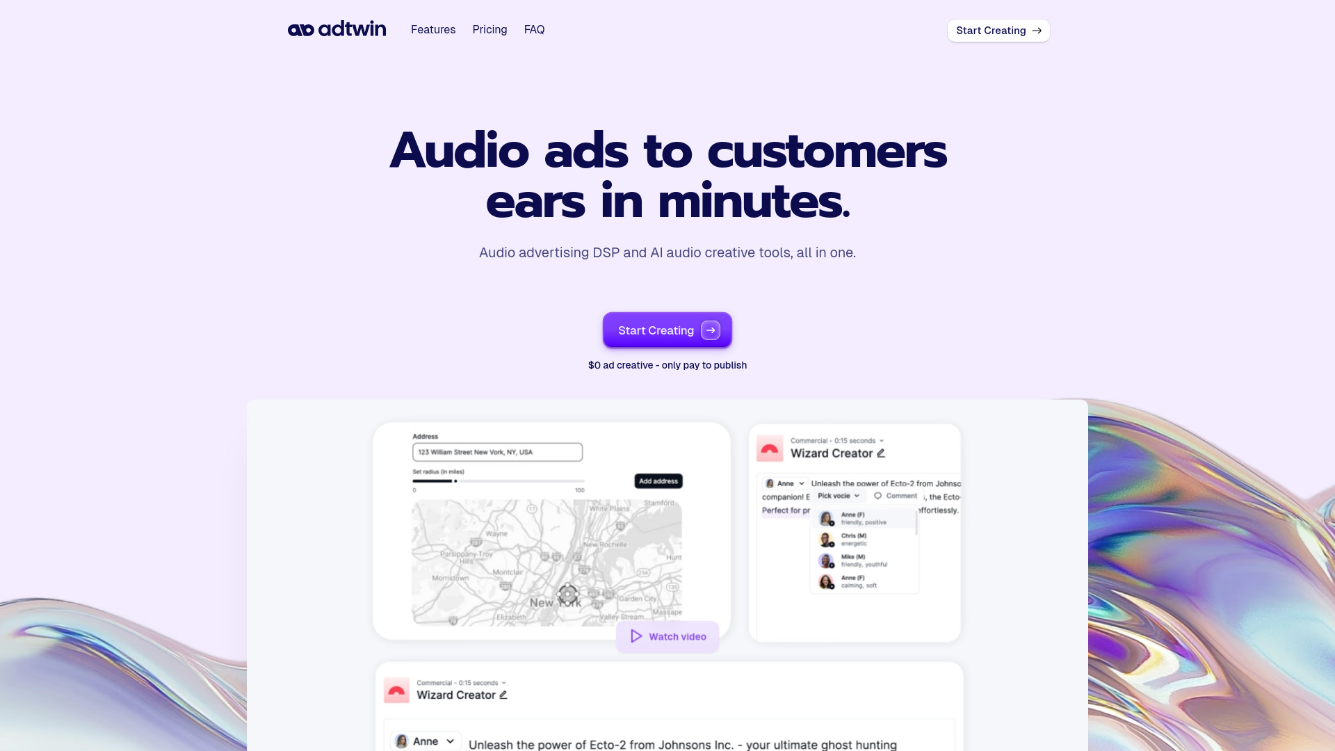 Adtwin: AI Audio Ads, 30+ Voices, DSP & Real-Time Analytics