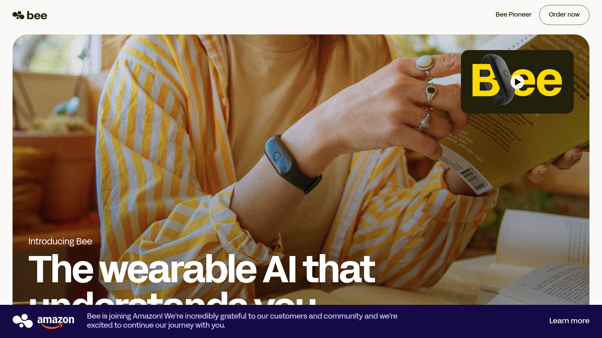 Bee - AI Wearable Second Brain : Summarizes, Insights, Reminders