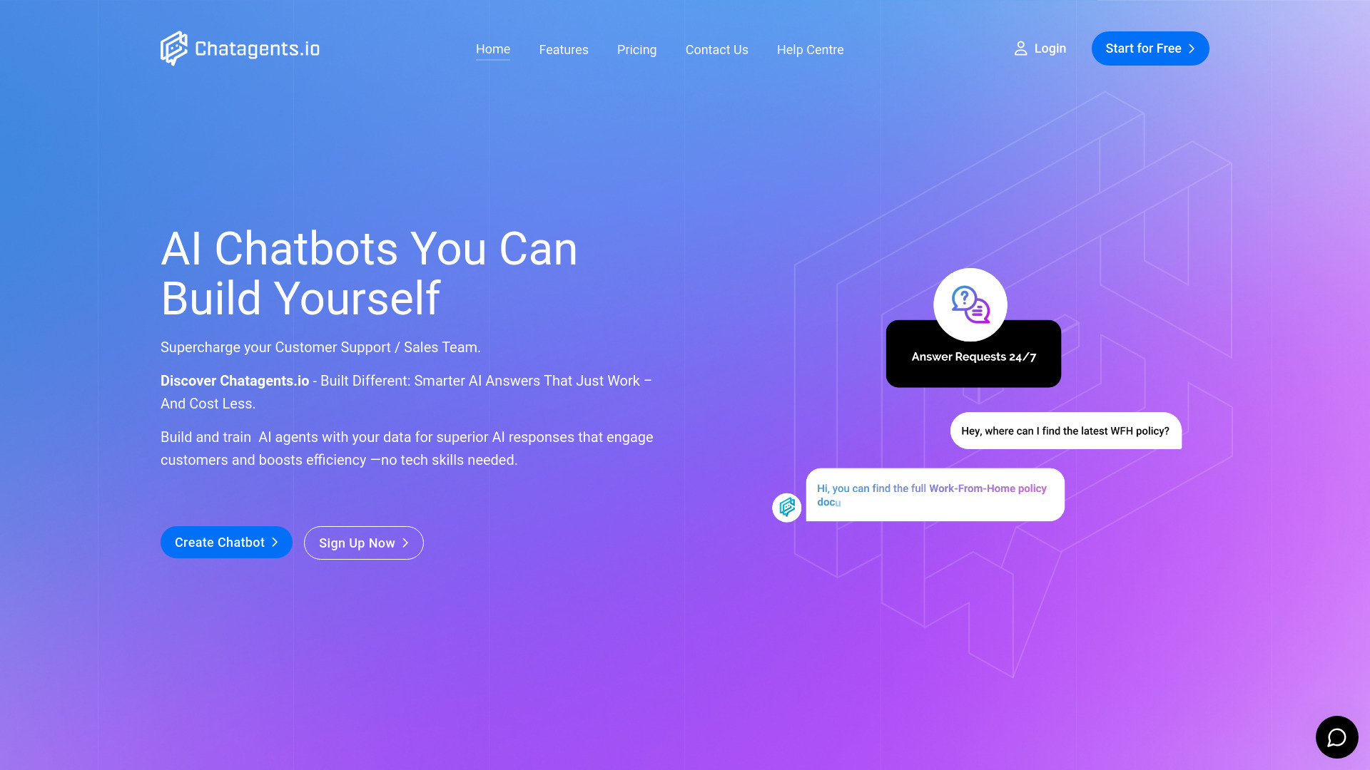 Chat Agents : No-Code AI Chatbots, Support Automation, Lead Capture
