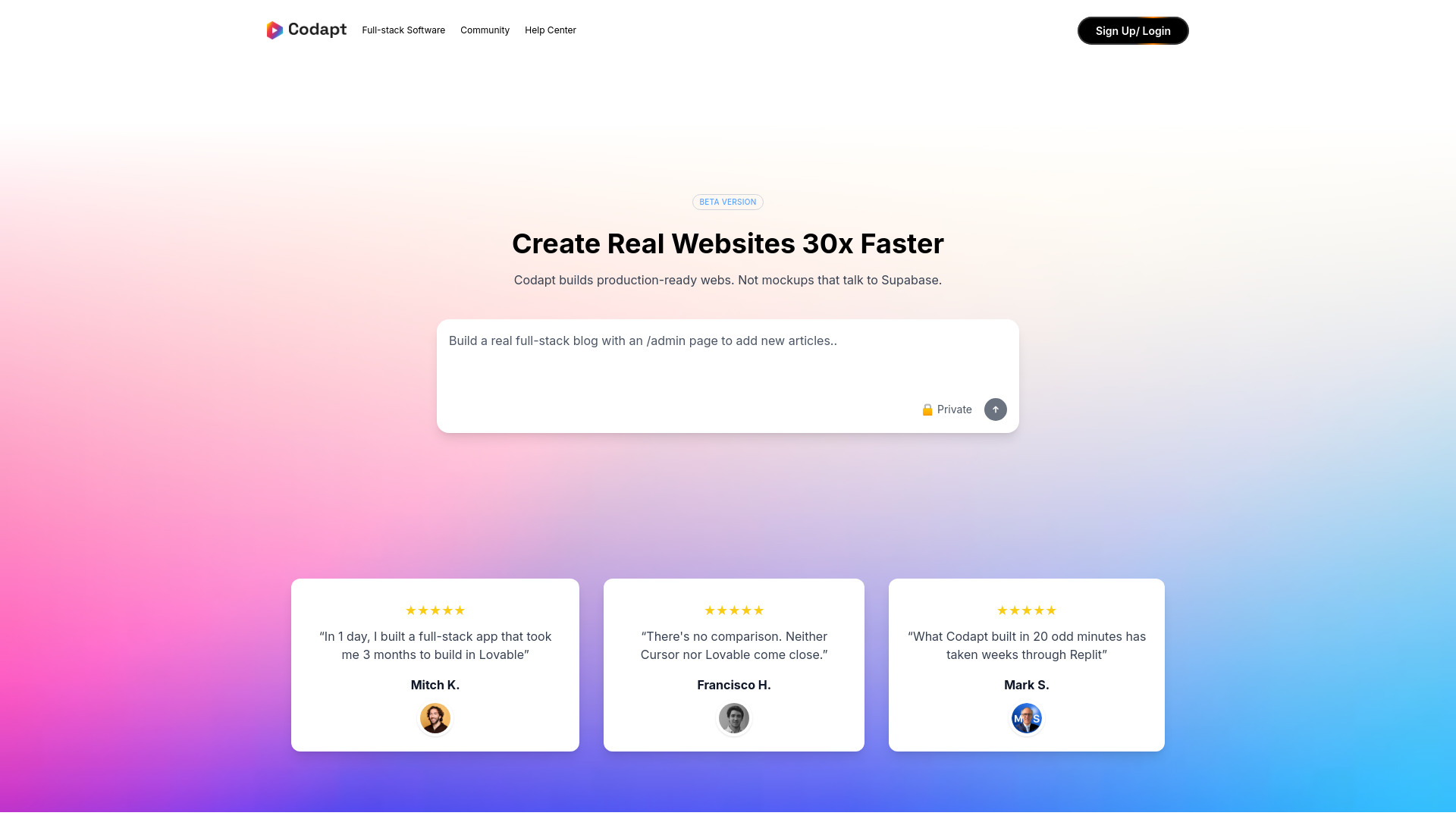 Codapt - AI Full-Stack App Builder : No-Code to Real Code, React/Node/Postgres, Instant Deploy & Export