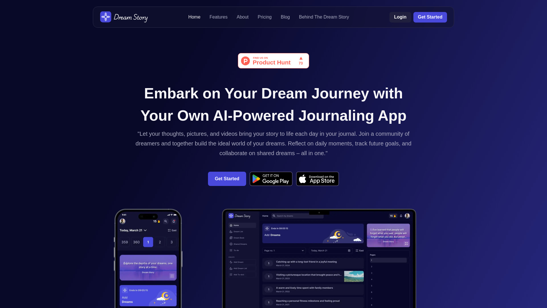 Dream Story AI : Journal & Goal Tracking, Voice/Text, Insights