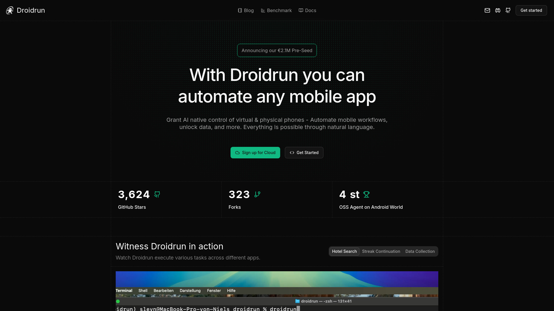 Droidrun : AI Mobile Automation, Data Extraction & Device Control