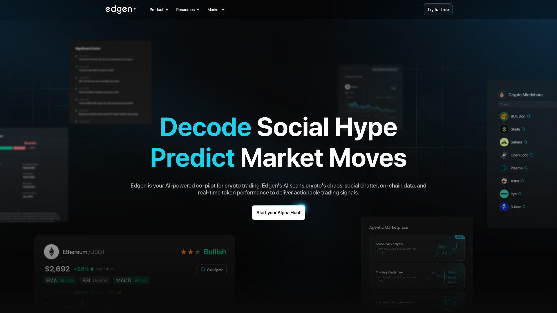 Edgen - AI Crypto Trading Intelligence Platform : Real-Time Sentiment, Signals & On-Chain Insights