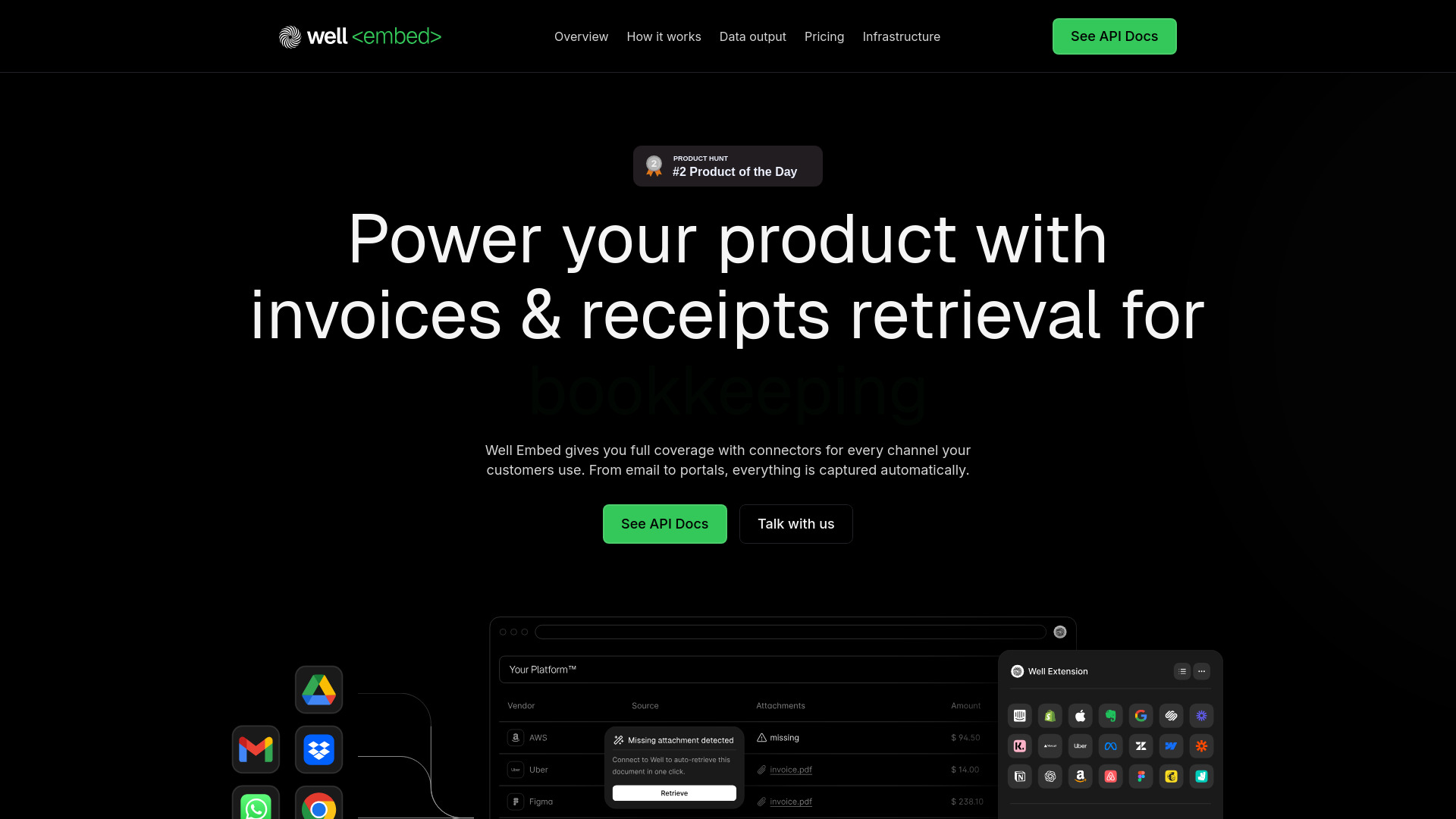 Well Embed - AI Invoice & Receipt API : 99.90% Accurate Automation