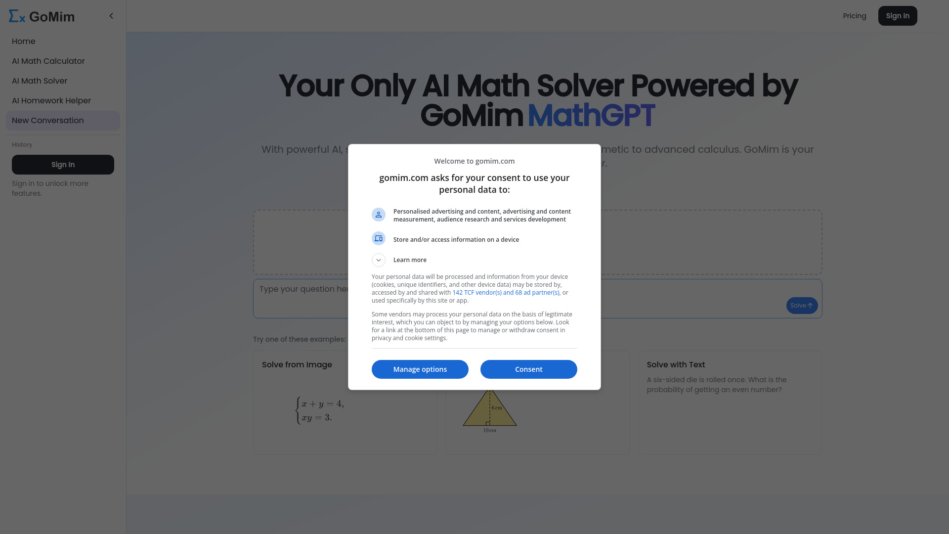 GoMim Math AI - Free AI Math Solver & Calculator : Step-by-Step Algebra, Calculus, Geometry Solutions