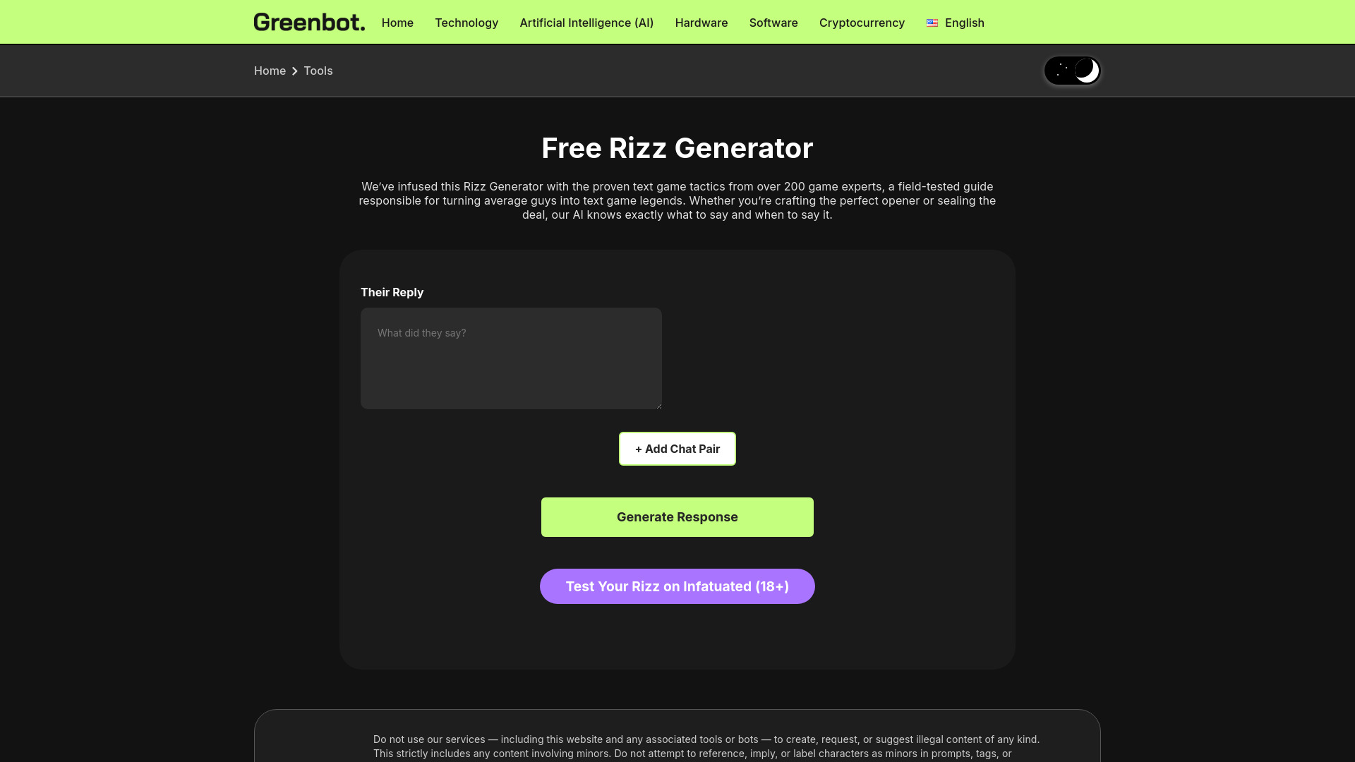 AI Rizz Generator : Free No-Login Flirty Messages for Dating 💫