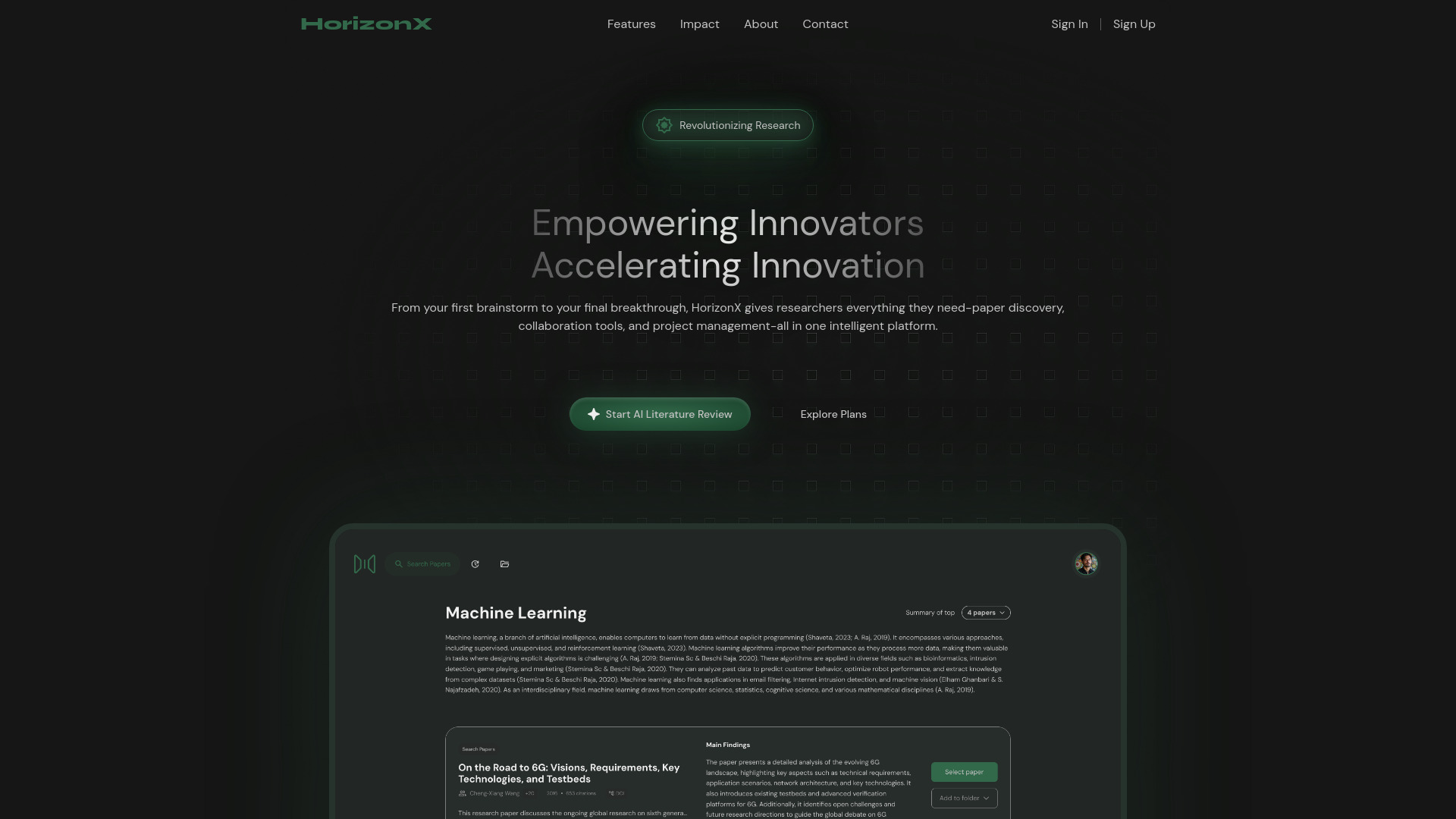 HorizonX : AI Research Platform for Brainstorming, Analysis & Collaboration