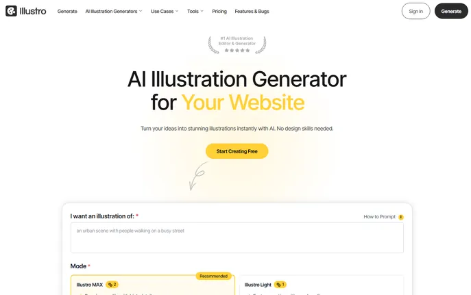 Illustro - AI Illustration Generator : Free, No Signup, SVG/PNG