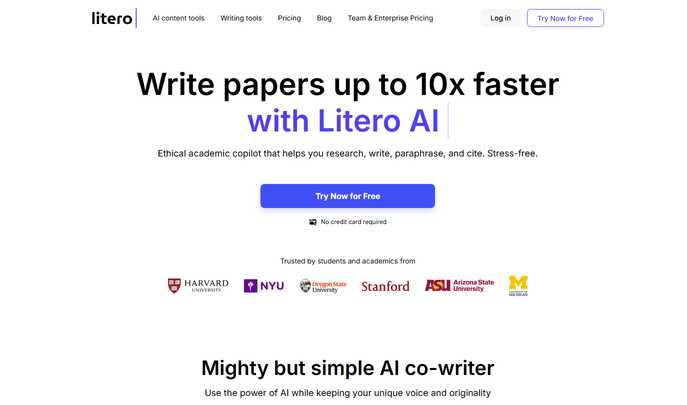 Litero AI : Research, Write, Paraphrase, Cite & Polish Ethically