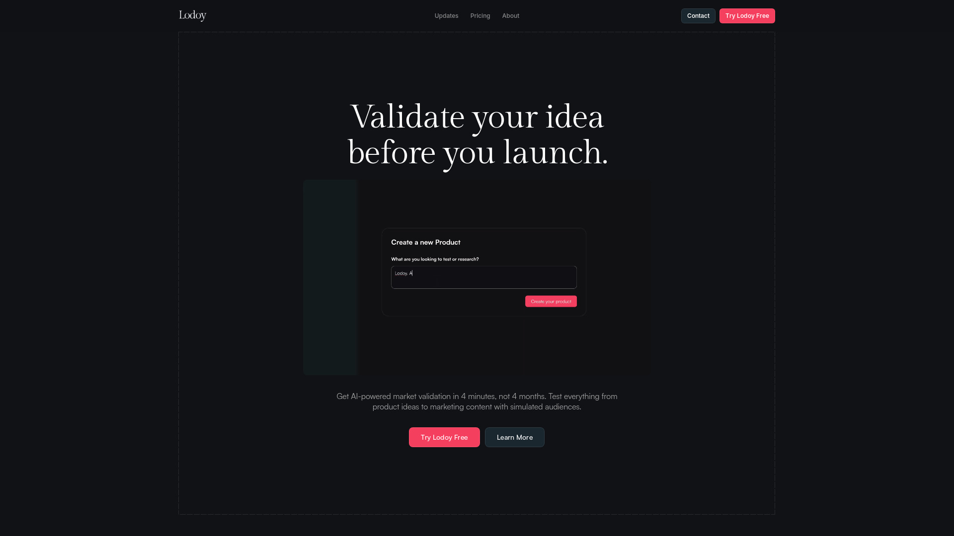 Lodoy - AI Market Research & Validation Platform : Idea Validation, Competitor Analysis, Marketing Tests