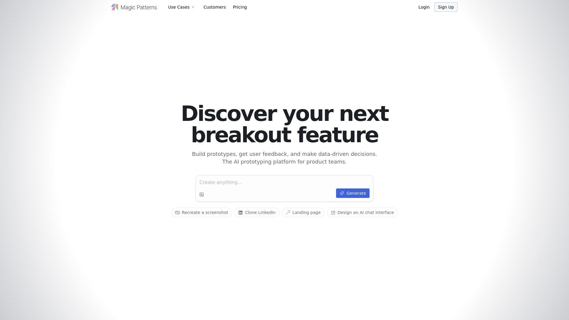 Magic Patterns - AI UI Generator : React & Figma Export