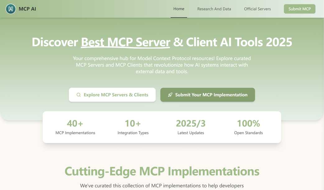 MCP AI Tool: Curated Servers, Clients & Feature Comparisons