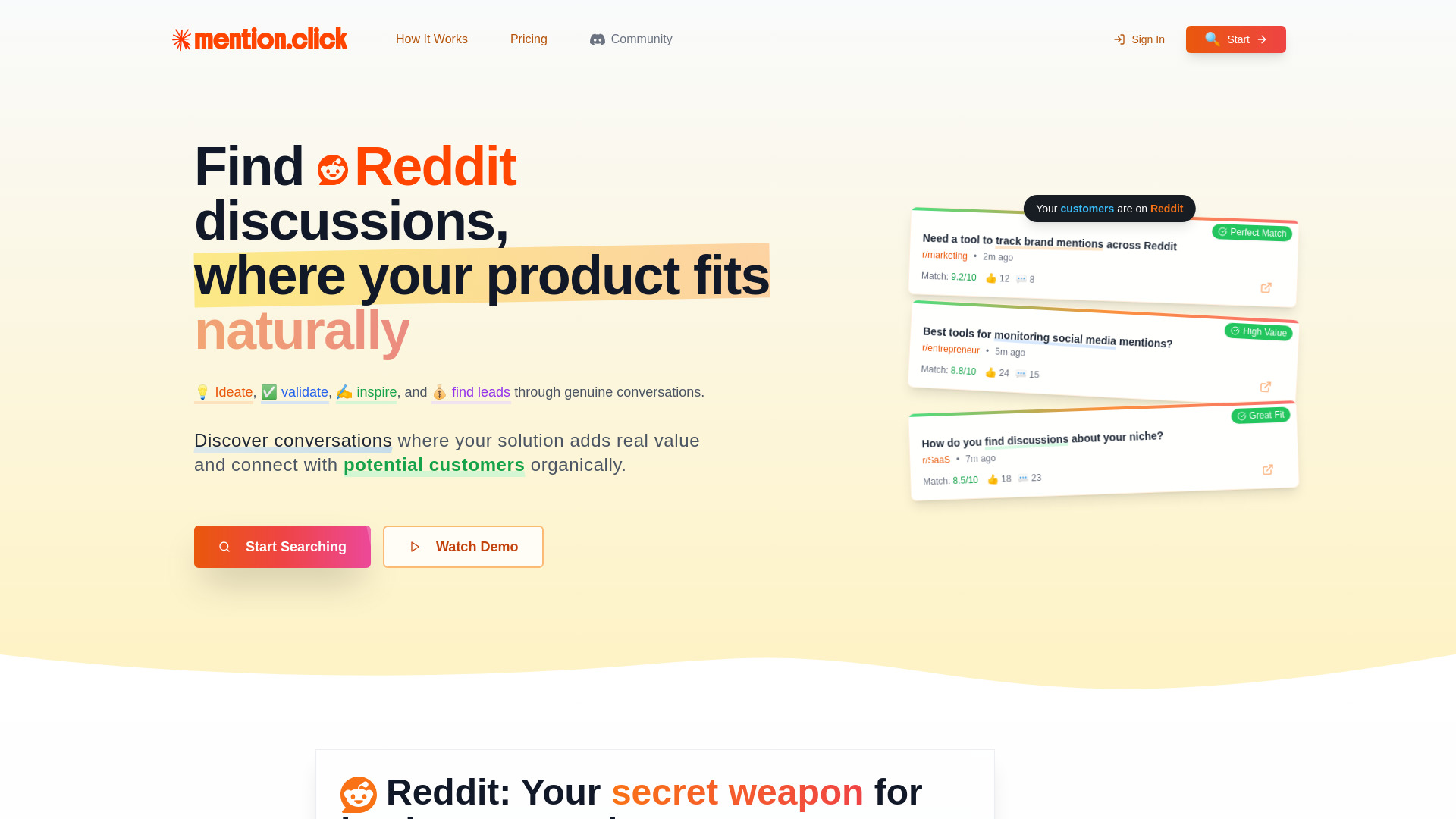 mention.click - AI Reddit Lead Generation Tool : Find Hot Conversations, Get Qualified Leads & Insights 24/7