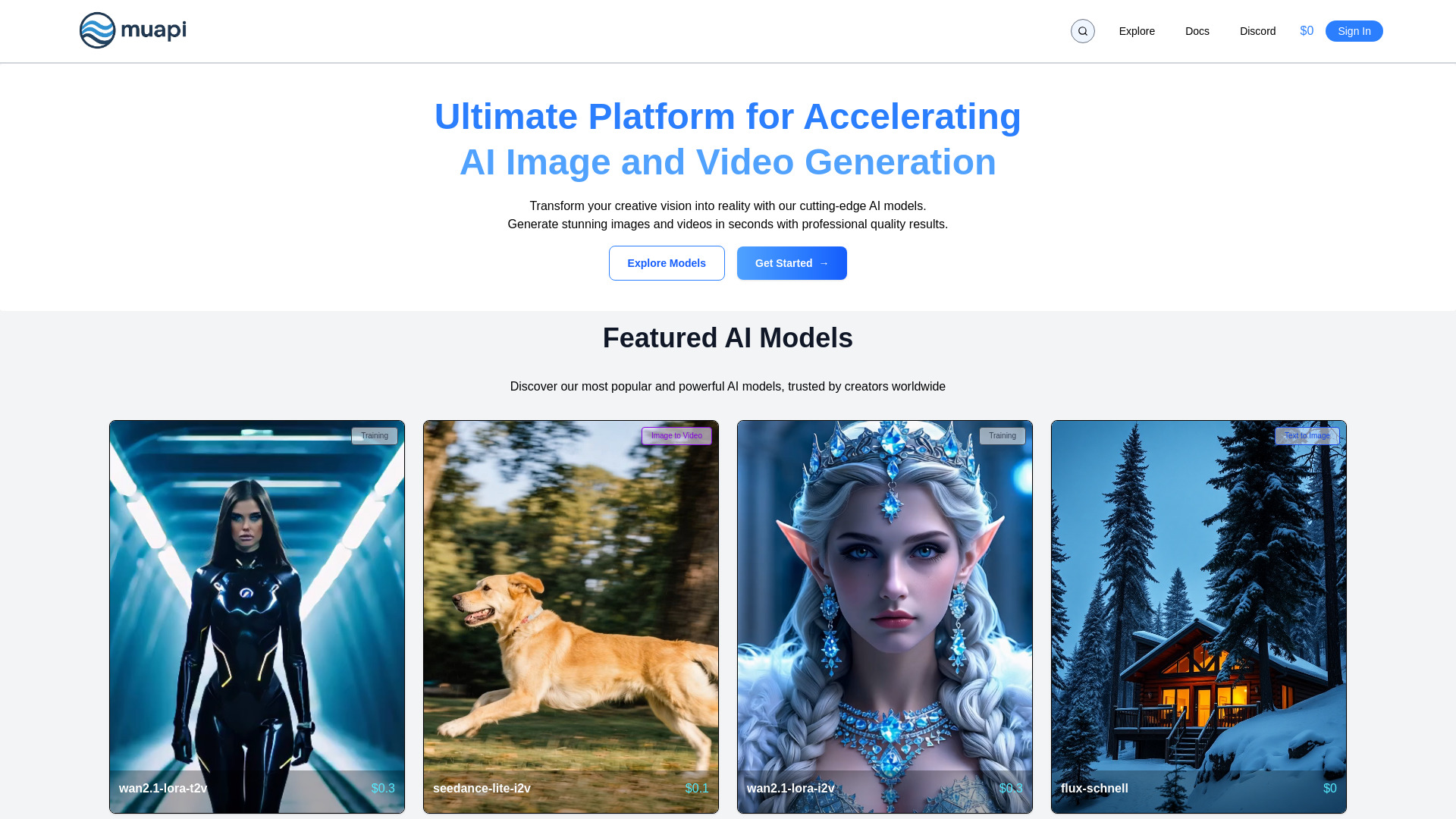 MuAPI - AI Image & Video Generation API : Instant, Pro, Multi-Modal