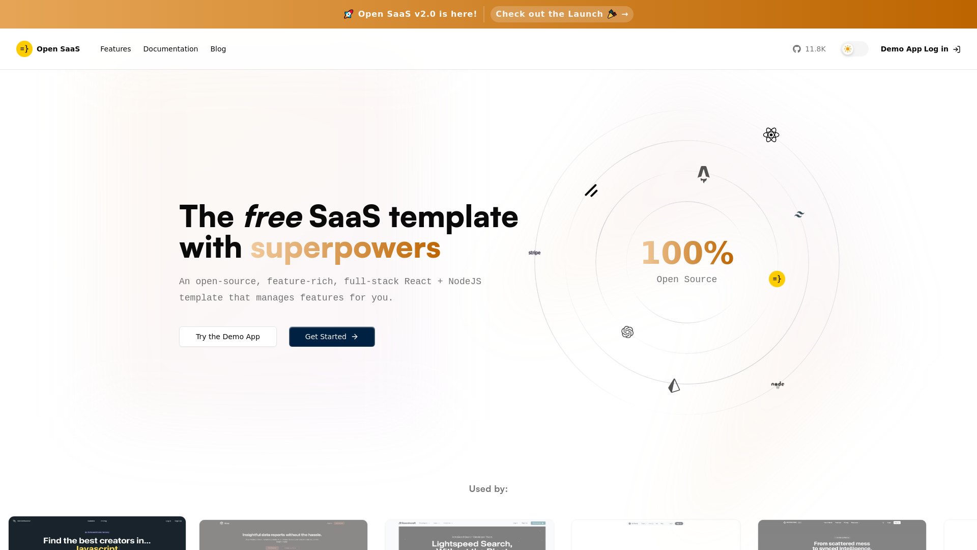 Open SaaS : React + Node.js + Prisma, Auth, Payments, AI, Admin