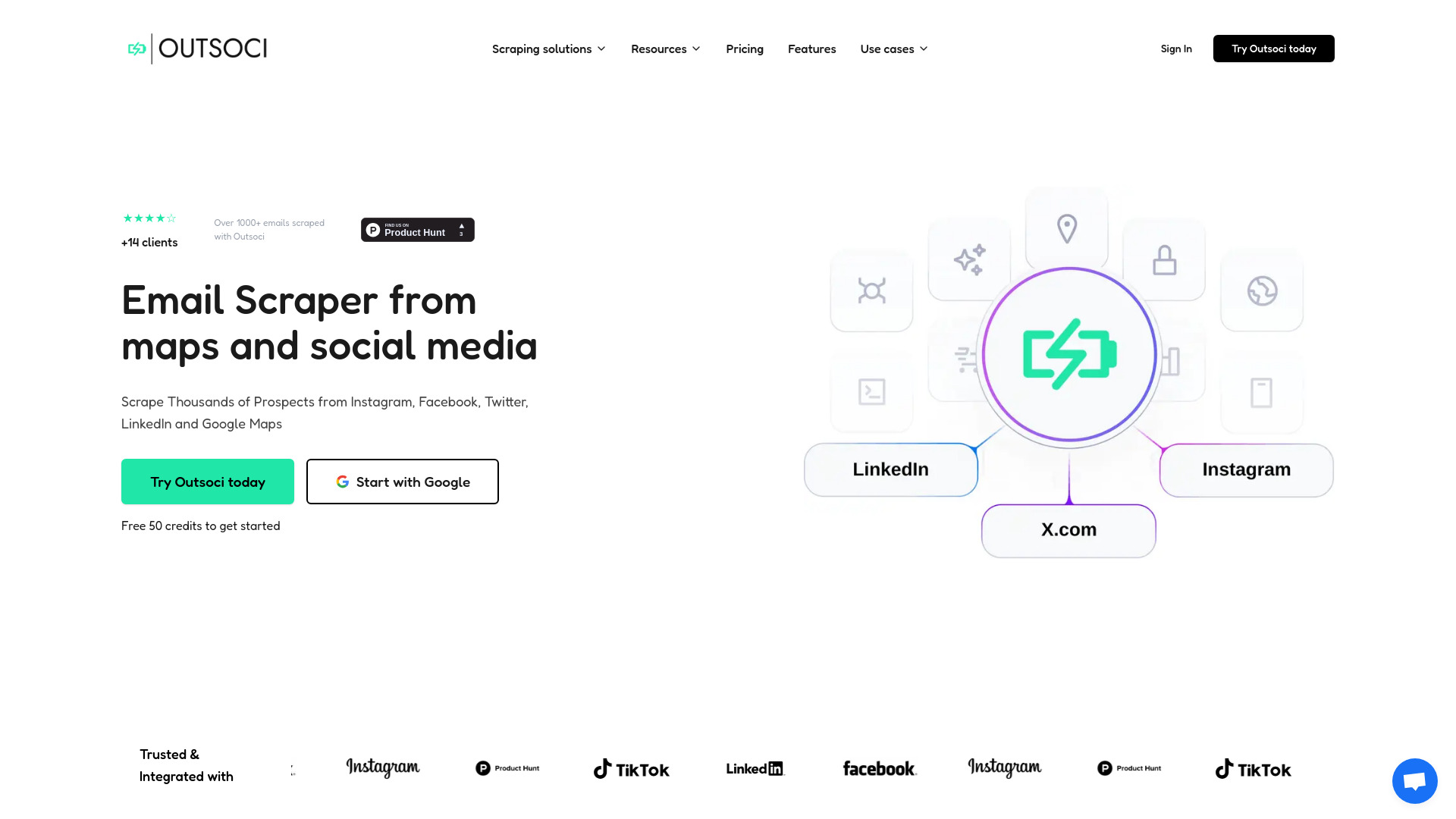 Outsoci - AI-Powered Lead Generation & Email Scraper : GDPR-Compliant, Verified B2B/B2C Leads for Instagram, LinkedIn, Facebook, TikTok & Google Maps