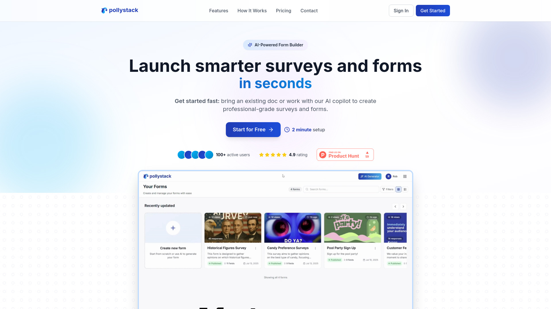 Pollystack : Drag-and-Drop Design, Smart AI, Instant Insights