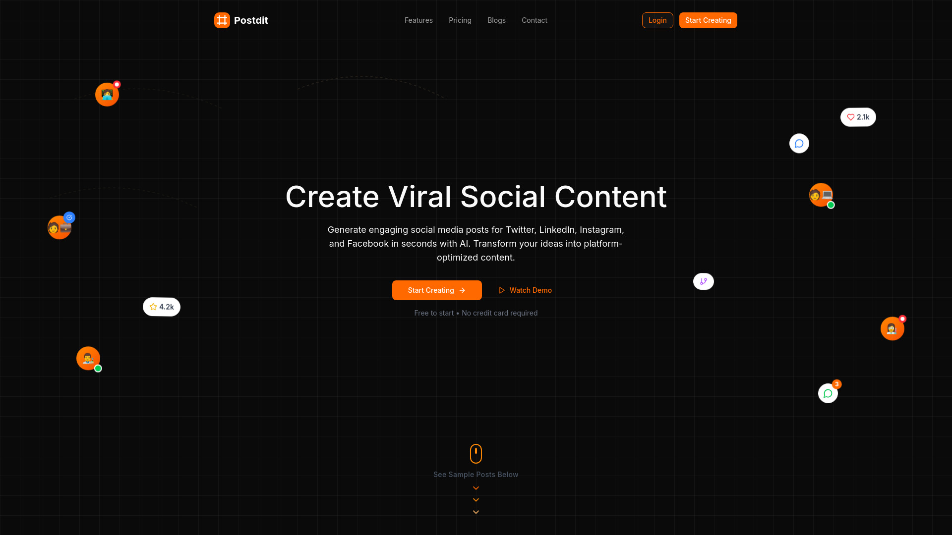 Postdit - AI Social Media Content Generator Tool : Platform-Perfect, Brand-Voice-Aligned Posts for LinkedIn, Instagram, Twitter & Facebook