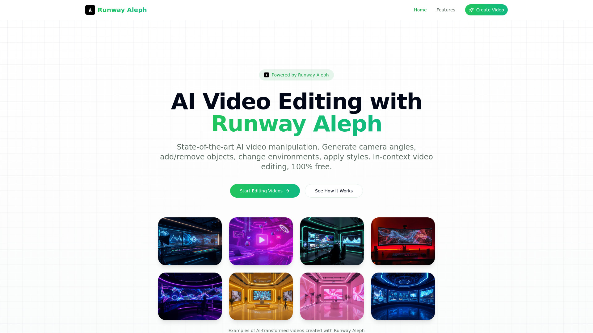 Runway Aleph - AI Video Editor : Text-to-Edit, No Login, Free