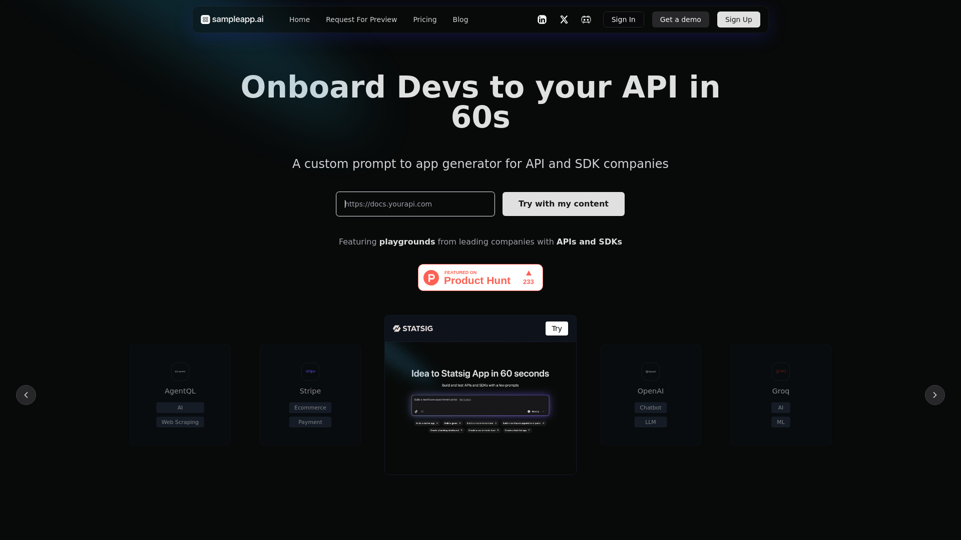 SampleApp.ai : Interactive Sandboxes, Custom Apps, AI Onboarding