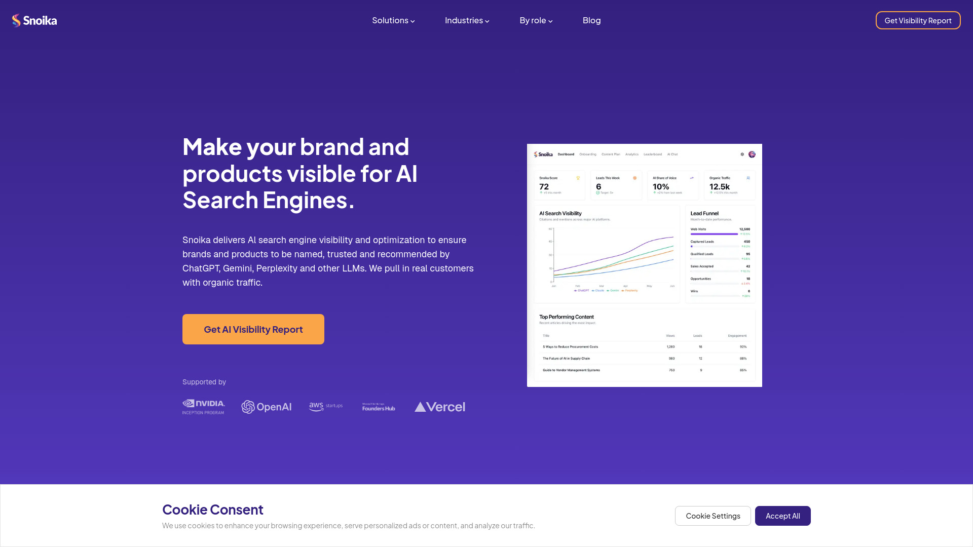 Snoika - AI SEO & Brand Visibility Tool for LLMs : Rank on Google, ChatGPT, Gemini, Perplexity with Smart Content & Analytics