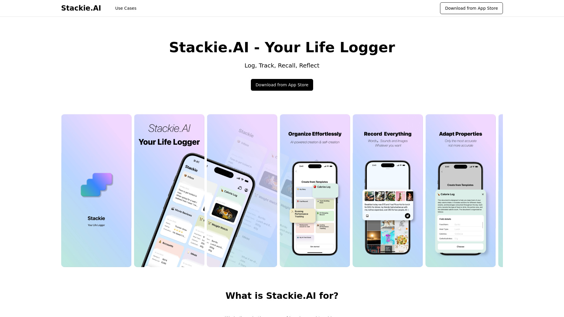 Stackie.AI : AI Journaling, Health Tracking & Reflection Stacks