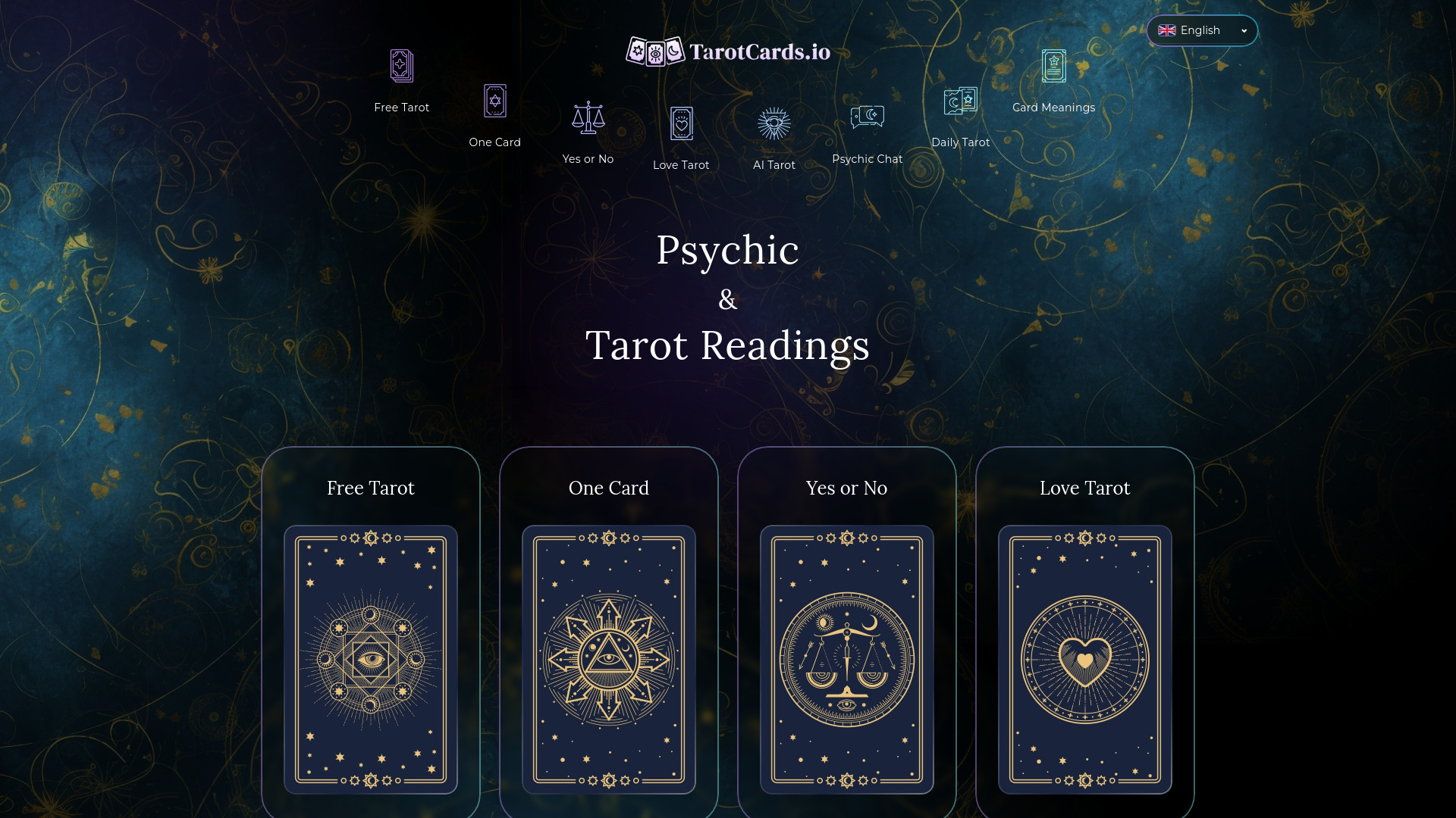 TarotCards.io : Free AI Tarot, Psychic Chat, No Sign-Up!