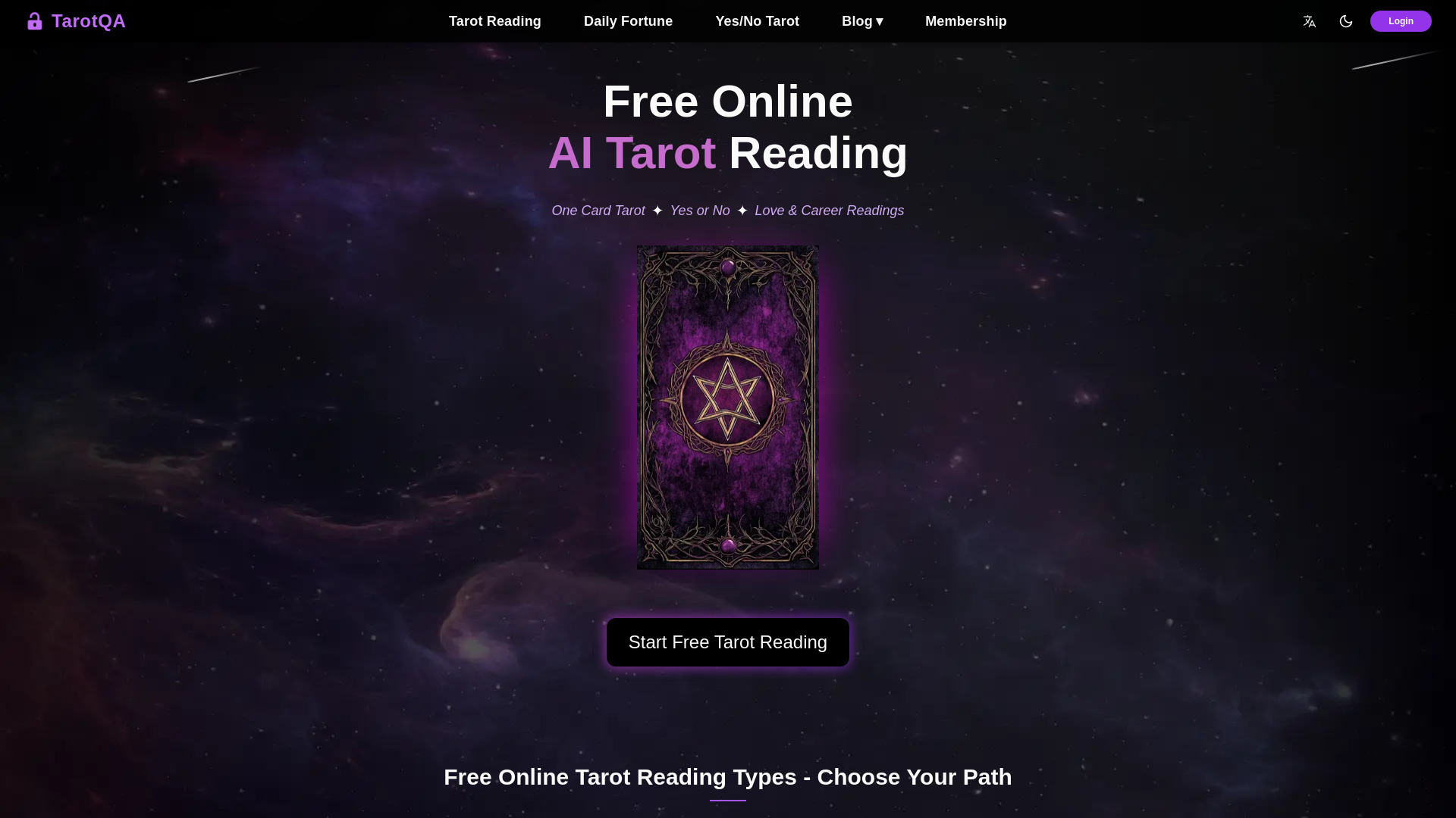 TarotQA - Free AI Tarot Reading & Horoscope Tool : Yes/No, Love, Daily Insights