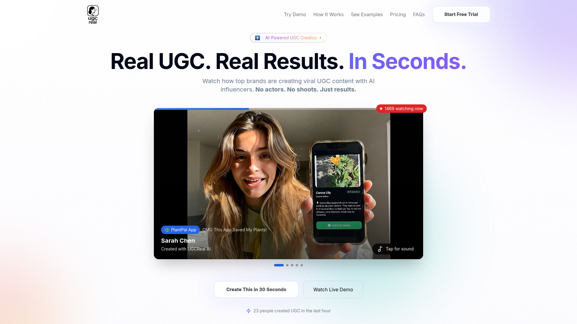 UGCReal - AI UGC Generator for App Marketing : 4K, Watermark-Free, 2.1s Generation
