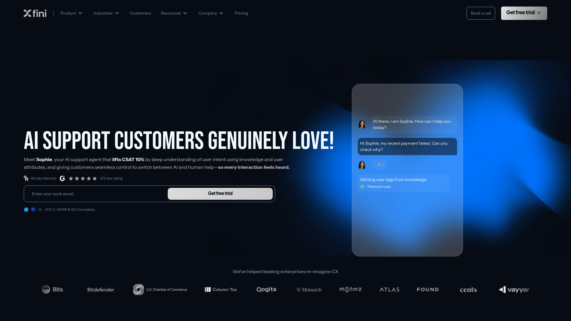 Fini - AI Customer Support Automation Platform : 80% Auto-Resolve, 50% Cost Cut, +10% CSAT, Zendesk & SF Integrations