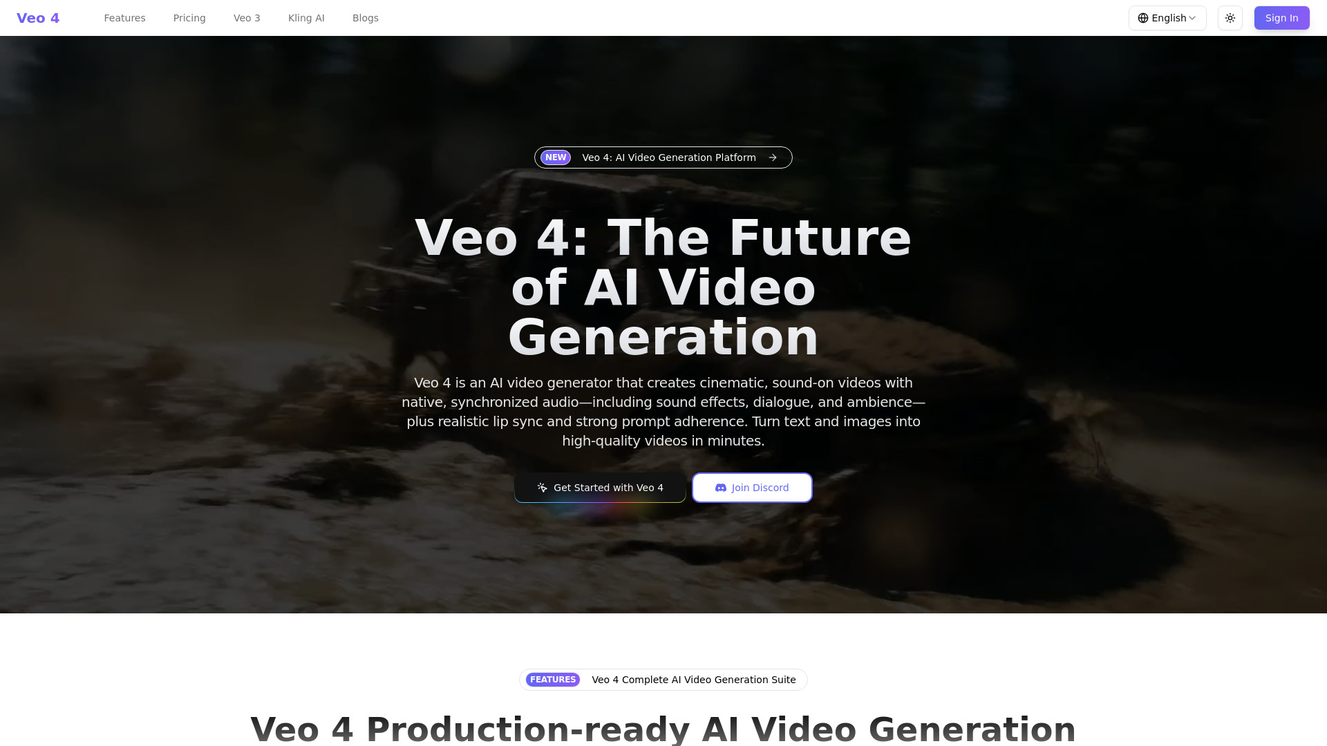 Veo 4 - AI Video Generator : Native Audio & Perfect Lip Sync