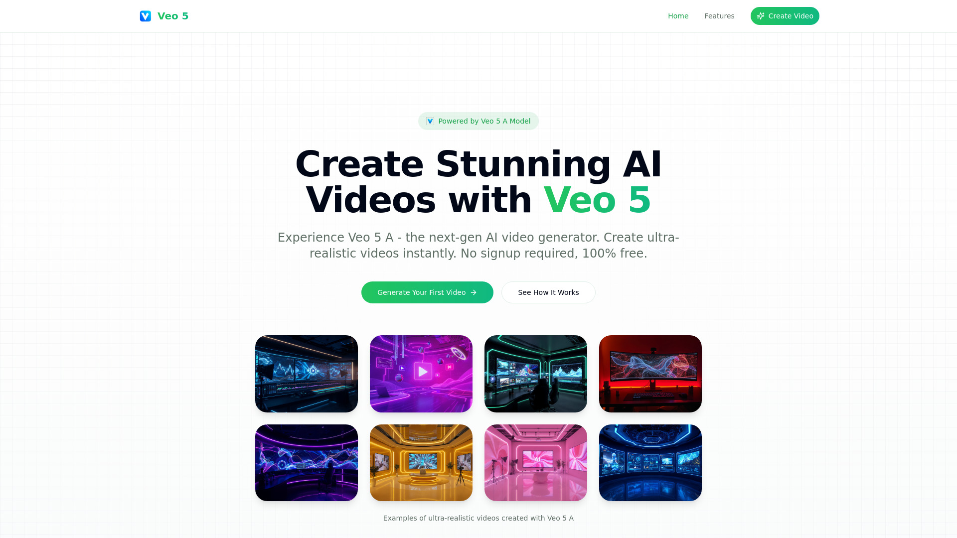 Veo 5 AI - Free AI Video Generator : Text-to-Video, AI Lip Sync, Sound & Motion