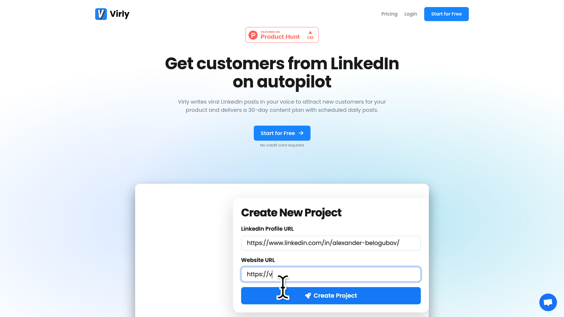 Virly - AI LinkedIn Content Generator & Automation Tool : Viral Posts in Your Voice, 30-Day Plans, Lead Gen Automation