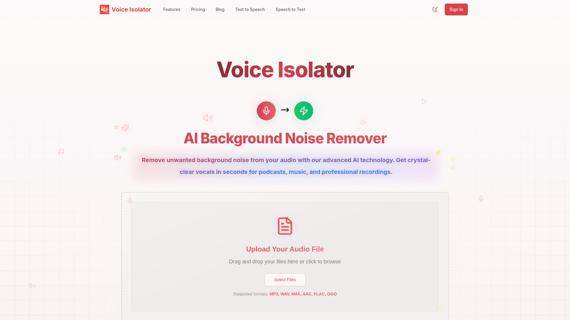 Voice Isolator : AI Vocal Separation, Noise Cleanup, MP3/WAV/FLAC