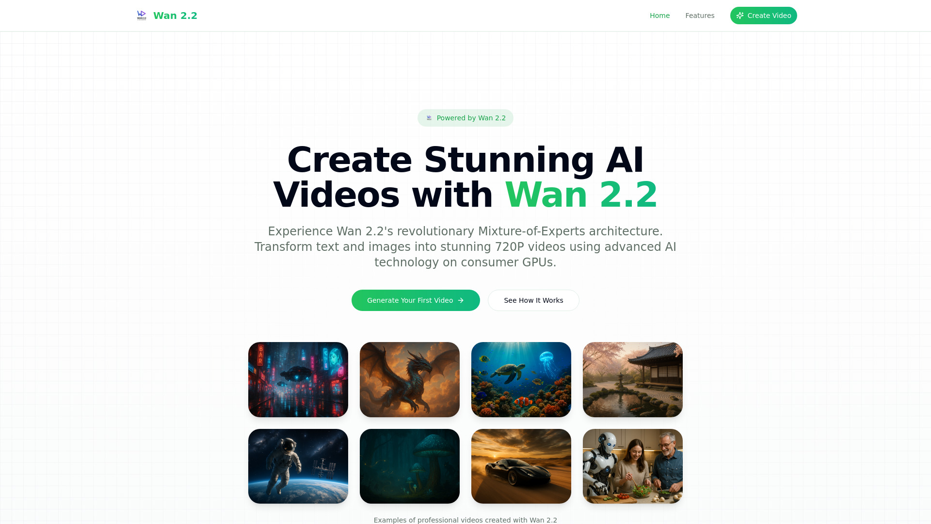 Wan 2.2 - AI Video Generator : 720P, Lip Sync, MoE, Free Trial