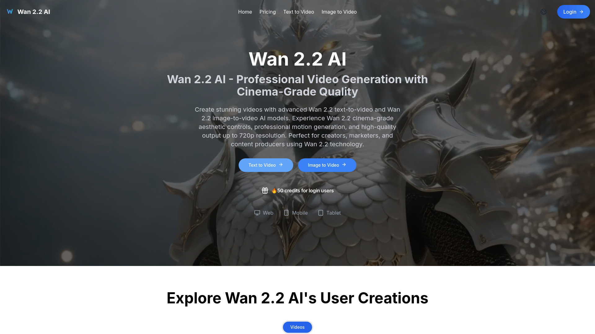Wan 2.2 AI : Text/Image-to-720p Cinema Videos, Pro Marketing