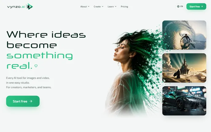 Vynzo.AI: AI Image & Video Studio—Generate, Edit, Animate Free