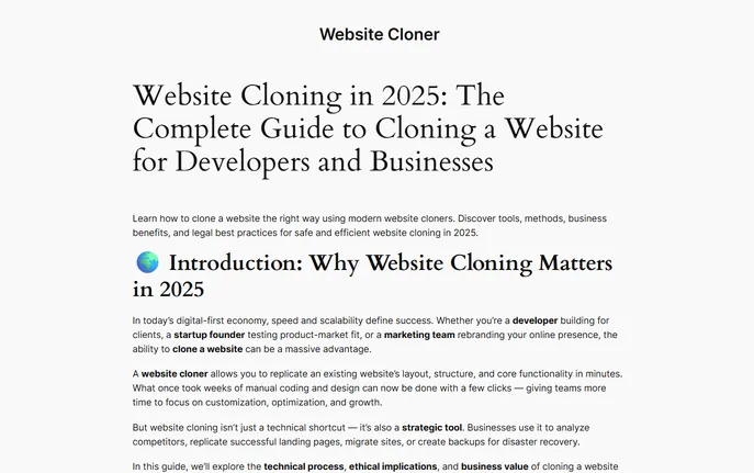 Website Cloner : AI-Powered Site Duplication Tool