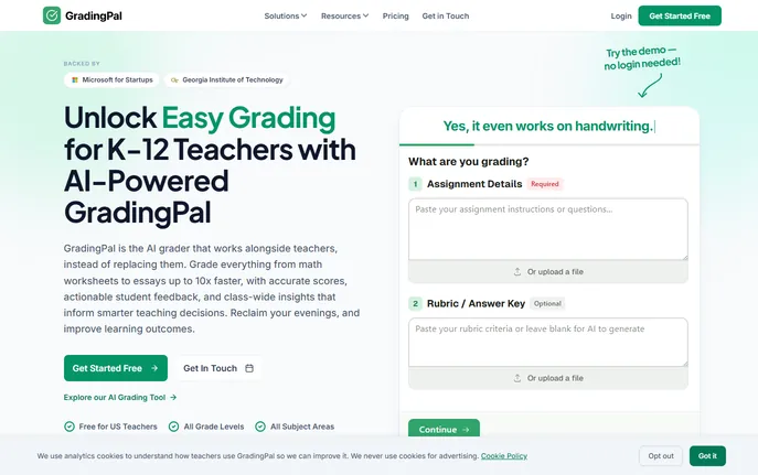 GradingPal: AI Essay & Math Grading for K-12 Teachers | Free