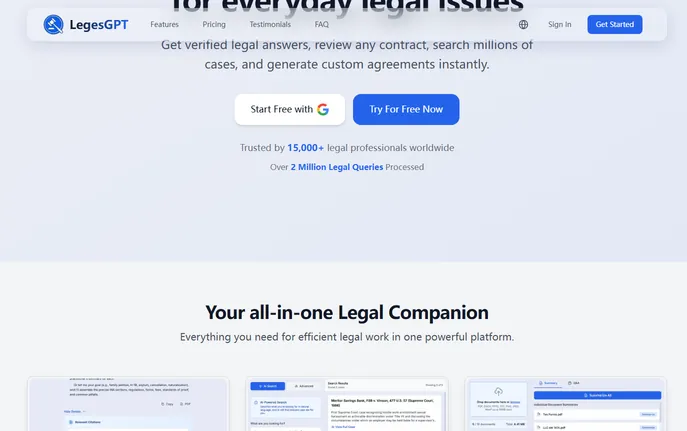 LegesGPT: AI Legal Answers, Contract Analysis, Case Search LegesGPT: AI Legal Answers, Contract Analysis, Case Search